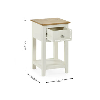 Set of 2 Somerset 1 Drawer Bedside Tables - White & Oak