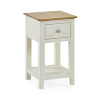 Set of 2 Somerset 1 Drawer Bedside Tables - White & Oak