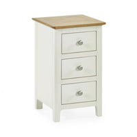 Set of 2 Somerset 3 Drawer Bedside Tables, White and Oak