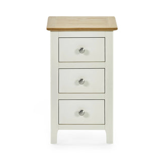 Set of 2 Somerset 3 Drawer Bedside Tables, White and Oak