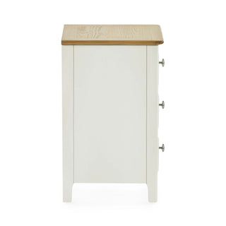 Set of 2 Somerset 3 Drawer Bedside Tables, White and Oak