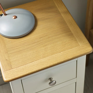 Set of 2 Somerset 3 Drawer Bedside Tables, White and Oak