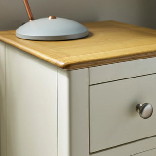Set of 2 Somerset 3 Drawer Bedside Tables, White and Oak