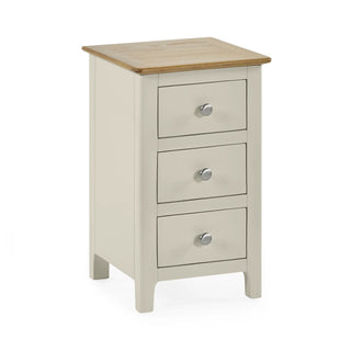 Set of 2 Somerset 3 Drawer Bedside Tables, White and Oak