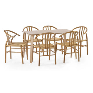 Set of 2 Symi Dining Chairs - Solid Oak Wood