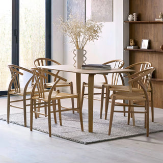 Set of 2 Symi Dining Chairs - Solid Oak Wood