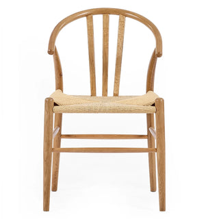 Set of 2 Symi Dining Chairs - Solid Oak Wood