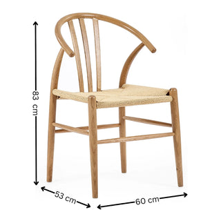 Set of 2 Symi Dining Chairs - Solid Oak Wood