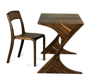 Flux American Walnut Desk with Hourglass Legs