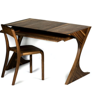 Flux American Walnut Desk with Hourglass Legs