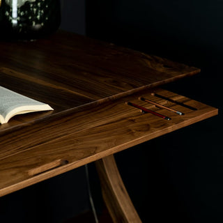Flux American Walnut Desk with Hourglass Legs