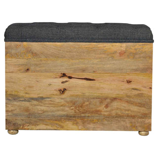 Black Tweed Shoe Storage Bench – Mango Wood