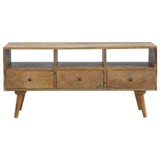 Oak-Finish Nordic TV Unit