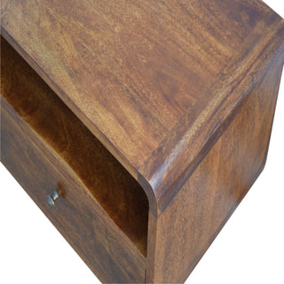 Curved TV Unit in Chestnut Finish