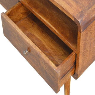 Curved TV Unit in Chestnut Finish