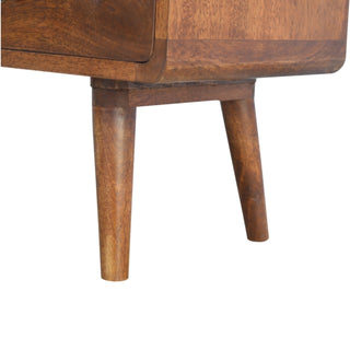 Curved TV Unit in Chestnut Finish
