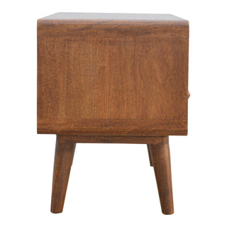 Curved TV Unit in Chestnut Finish