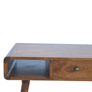Curved Coffee Table in Chestnut Finish
