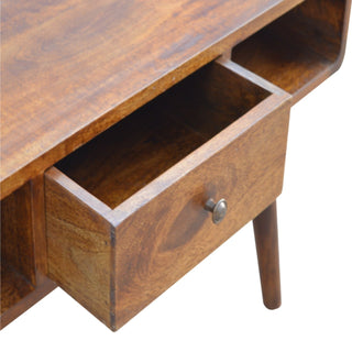 Curved Coffee Table in Chestnut Finish