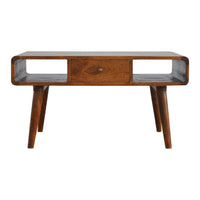 Curved Coffee Table in Chestnut Finish