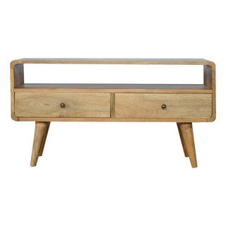 Curved TV Unit in Oak Finish