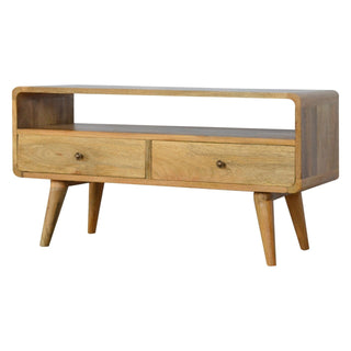 Curved TV Unit in Oak Finish