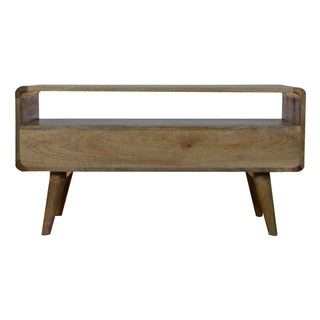 Curved TV Unit in Oak Finish