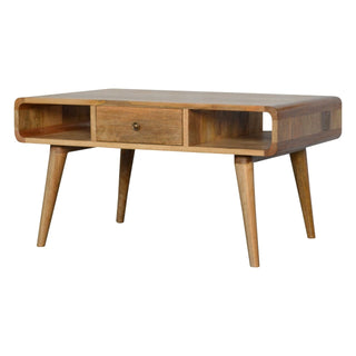 Curved Coffee Table in Oak Finish