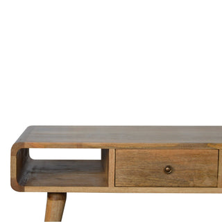 Curved Coffee Table in Oak Finish