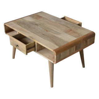 Curved Coffee Table in Oak Finish