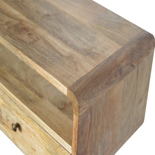 Curved Console Table in Oak Finish