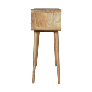 Curved Console Table in Oak Finish