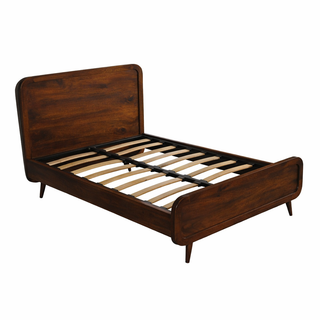 Solid Mango Wood Double Bed in Walnut Finish